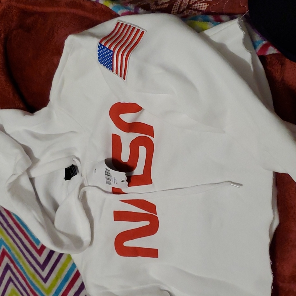 White hoodie brand new size M